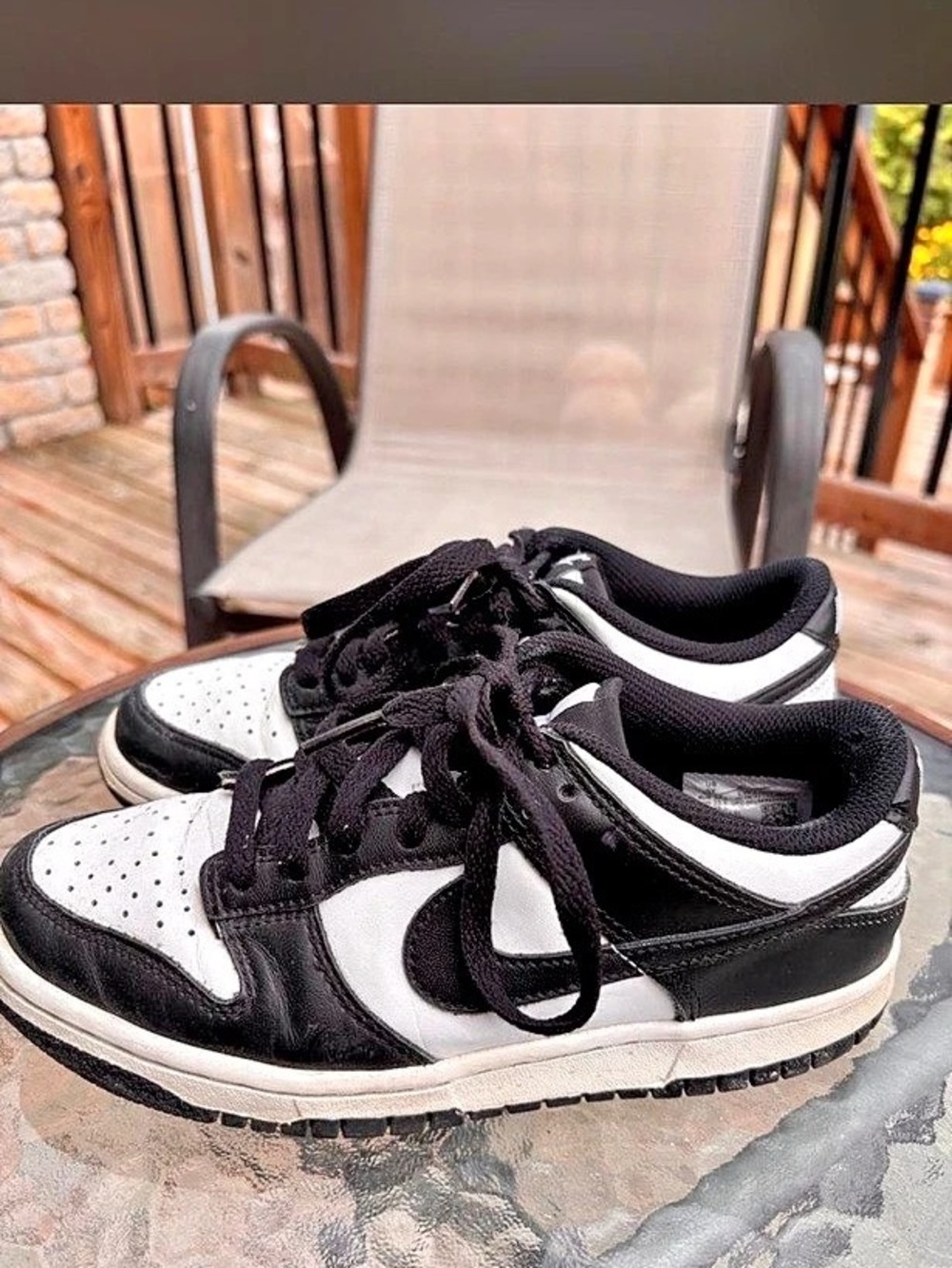 Nike Dunk Low Retro "Panda" Black & White Sneakers 5Y